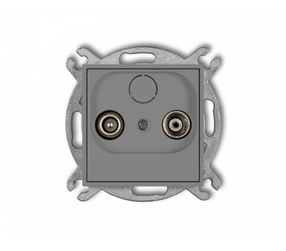 Gniazdo antenowe RTV przelotowe 12dB, Szary Mat Karlik Mini 27MG12P