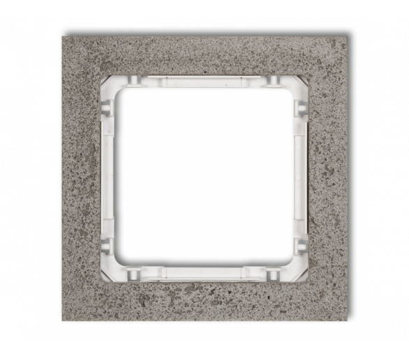 Ramka uniwersalna pojedyncza - beton (ramka: ciemnoszary, spód: biały), Ciemnoszary Karlik Deco 28-0-DRB-1