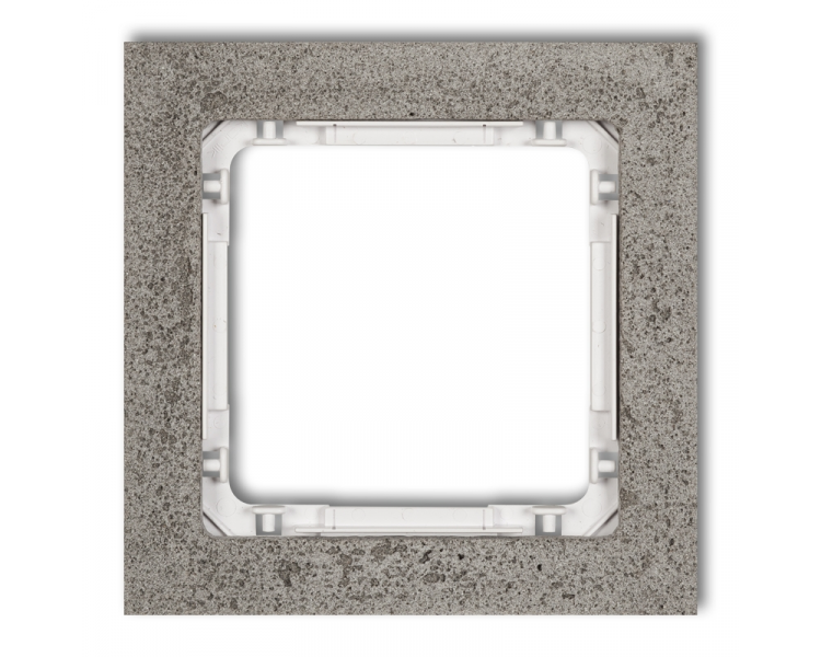 Ramka uniwersalna pojedyncza - beton (ramka: ciemnoszary, spód: biały), Ciemnoszary Karlik Deco 28-0-DRB-1