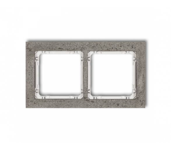Ramka uniwersalna podwójna - beton (ramka: ciemnoszary, spód: biały), Ciemnoszary Karlik Deco 28-0-DRB-2