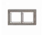 Ramka uniwersalna podwójna - beton (ramka: ciemnoszary, spód: biały), Ciemnoszary Karlik Deco 28-0-DRB-2