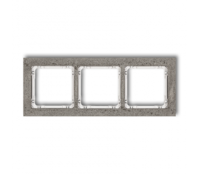 Ramka uniwersalna potrójna - beton (ramka: ciemnoszary, spód: biały), Ciemnoszary Karlik Deco 28-0-DRB-3