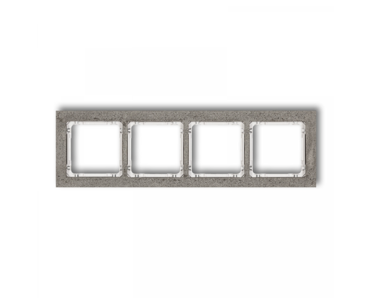 Ramka uniwersalna poczwórna - beton (ramka: ciemnoszary, spód: biały), Ciemnoszary Karlik Deco 28-0-DRB-4