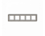 Ramka uniwersalna pięciokrotna - beton (ramka: ciemnoszary, spód: biały), Ciemnoszary Karlik Deco 28-0-DRB-5