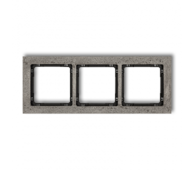 Ramka uniwersalna potrójna - beton (ramka: ciemnoszary, spód: czarny), Ciemnoszary Karlik Deco 28-12-DRB-3