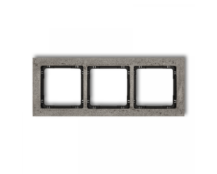 Ramka uniwersalna potrójna - beton (ramka: ciemnoszary, spód: czarny), Ciemnoszary Karlik Deco 28-12-DRB-3
