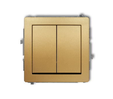 Łącznik schodowy podwójny (dwa klawisze bez piktogramów), Złoty Karlik Deco 29DWP-33.1