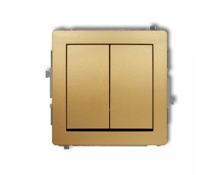 Łącznik żaluzjowy z podtrzymaniem (dwa klawisze bez piktogramów), Złoty Karlik Deco 29DWP-88.1