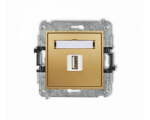 Gniazdo pojedyncze USB A-A 2.0, Złoty Karlik Mini 29MGUSB-1