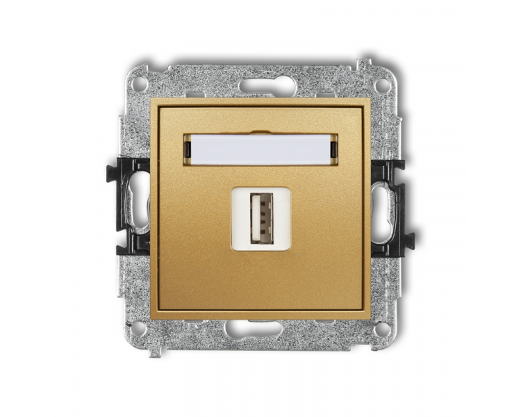 Gniazdo pojedyncze USB A-A 3.0, Złoty Karlik Mini 29MGUSB-5