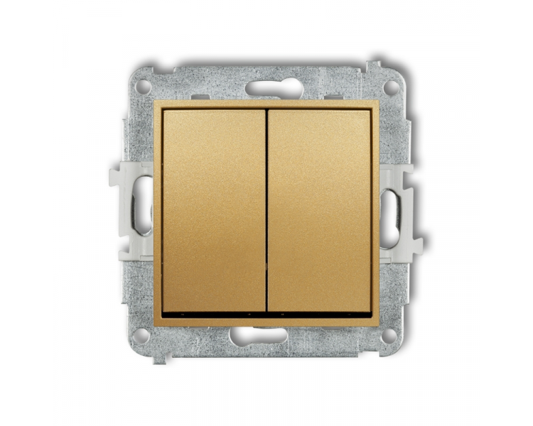 Przycisk zwierny, podwójny (dwa klawisze bez piktogramów, wspólne zasilanie), Złoty Karlik Mini 29MWP-44.1