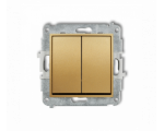 Przycisk zwierny, dwubiegunowy (dwa klawisze bez piktogramów, osobne zasilanie), Złoty Karlik Mini 29MWP-44.2