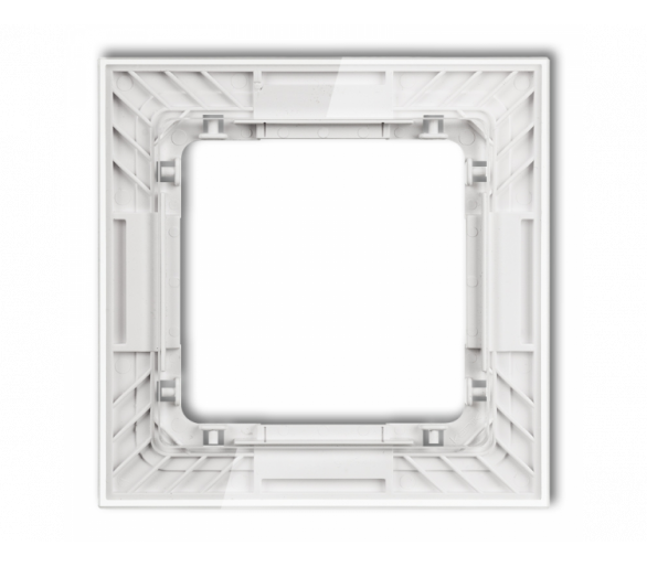 Ramka uniwersalna pojedyncza transparentna DECO Art - efekt szkła ramka: transparentna, spód: biały, Karlik Deco 52-0-DRS-1