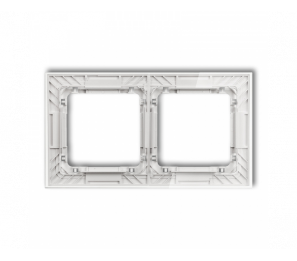 Ramka uniwersalna podwójna transparentna DECO Art - efekt szkła ramka: transparentna, spód: biały, Karlik Deco 52-0-DRS-2