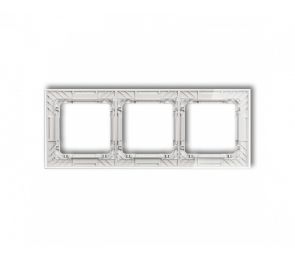 Ramka uniwersalna potrójna transparentna DECO Art - efekt szkła ramka: transparentna, spód: biały, Karlik Deco 52-0-DRS-3