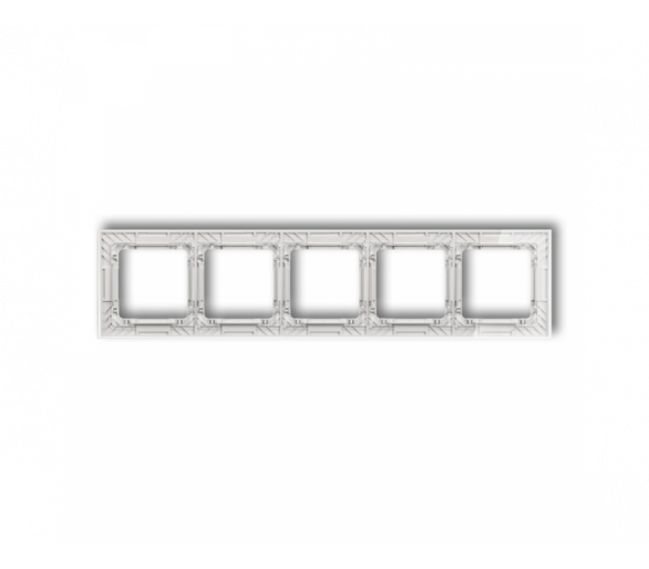 Ramka uniwersalna pięciokrotna transparentna DECO Art - efekt szkła ramka: transparentna, spód: biały, Karlik Deco 52-0-DRS-5