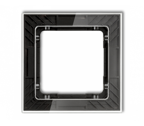 Ramka uniwersalna pojedyncza transparentna DECO Art - efekt szkła ramka: transparentna, spód: czarny, Karlik Deco 52-12-DRS-1
