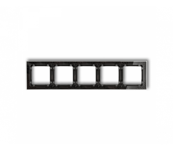 Ramka uniwersalna pięciokrotna transparentna DECO Art - efekt szkła ramka: transparentna, spód: czarny, Karlik Deco 52-12-DRS-5