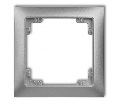 Ramka uniwersalna pojedyncza z tworzywa DECO Soft, Srebrny Metalik Karlik Deco 7DRSO-1