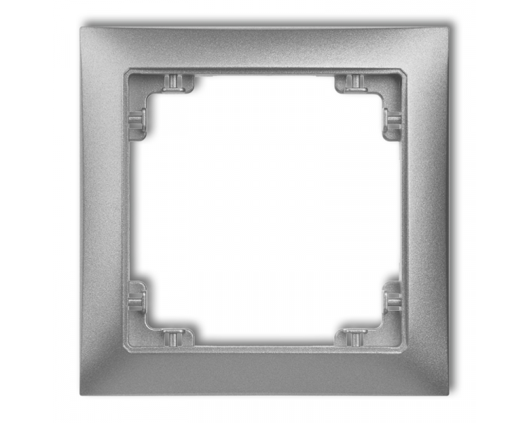 Ramka uniwersalna pojedyncza z tworzywa DECO Soft, Srebrny Metalik Karlik Deco 7DRSO-1