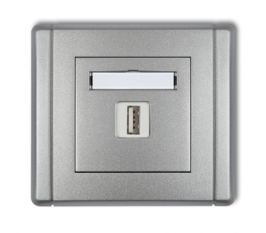 Ładowarka USB pojedyncza, 5V, 2A, Srebrny Metalik Karlik Flexi 7FCUSB-3