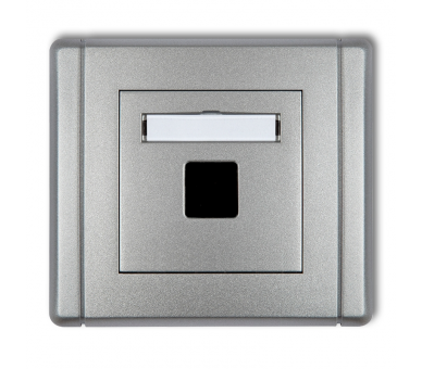 Gniazdo multimedialne pojedyncze bez modułu (standard Keystone), Srebrny Metalik Karlik Flexi 7FGM-1P