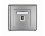 Gniazdo pojedyncze USB A-B 2.0, Srebrny Metalik Karlik Flexi 7FGUSB-3