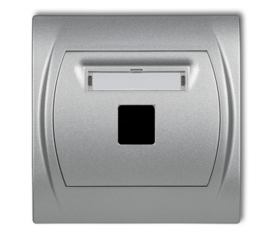 Gniazdo multimedialne pojedyncze bez modułu (standard Keystone), Srebrny Metalik Karlik Logo 7LGM-1P