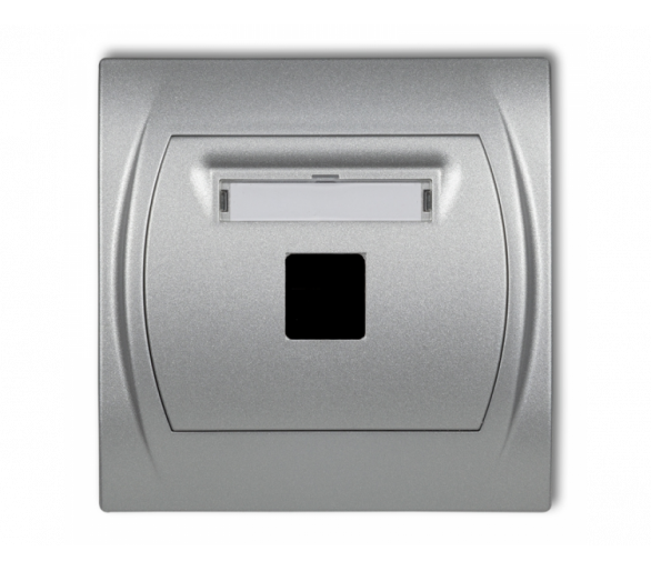 Gniazdo multimedialne pojedyncze bez modułu (standard Keystone), Srebrny Metalik Karlik Logo 7LGM-1P