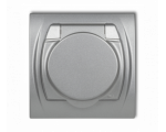 Gniazdo bryzgoszczelne z uziemieniem SCHUKO 2P+Z klapka srebrny metalik, przesłony, Srebrny Metalik Karlik Logo 7LGPB-1sp