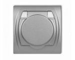 Gniazdo bryzgoszczelne z uziemieniem 2P+Z klapka srebrny metalik, przesłony, Srebrny Metalik Karlik Logo 7LGPB-1zp