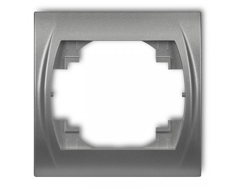 Ramka pozioma pojedyncza, Srebrny Metalik Karlik Logo 7LRH-1