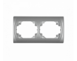 Ramka pozioma podwójna, Srebrny Metalik Karlik Logo 7LRH-2
