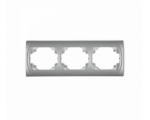Ramka pozioma potrójna, Srebrny Metalik Karlik Logo 7LRH-3