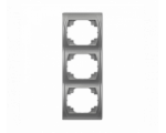 Ramka pionowa potrójna, Srebrny Metalik Karlik Logo 7LRV-3