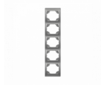 Ramka pionowa pięciokrotna, Srebrny Metalik Karlik Logo 7LRV-5