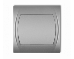 Łącznik pojedynczy podświetlany, Srebrny Metalik Karlik Logo 7LWP-1L
