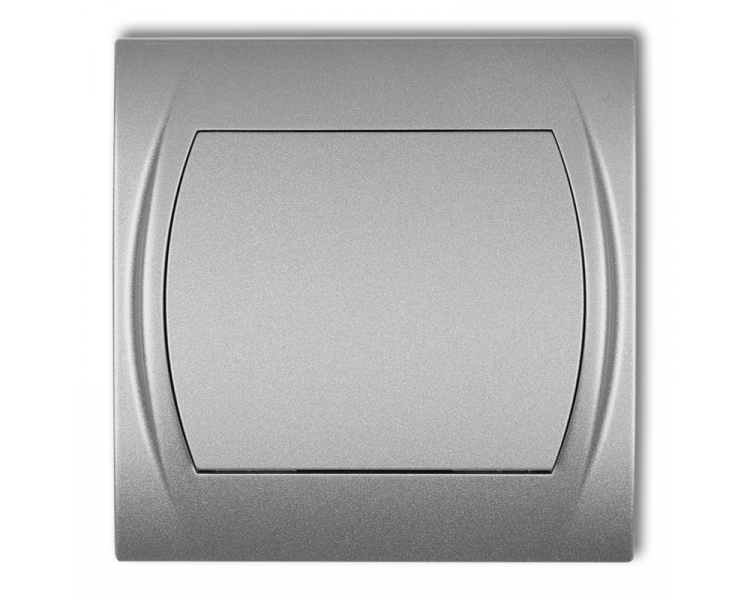 Łącznik zwierny, jednobiegunowy (jeden klawisz bez piktogramu), Srebrny Metalik Karlik Logo 7LWP-4.1