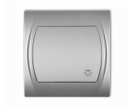 Łącznik zwierny światło, Srebrny Metalik Karlik Logo 7LWP-5