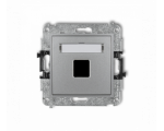 Gniazdo multimedialne pojednczego bez modułu (standard Keystone), Srebrny Metalik Karlik Mini 7MGM-1P