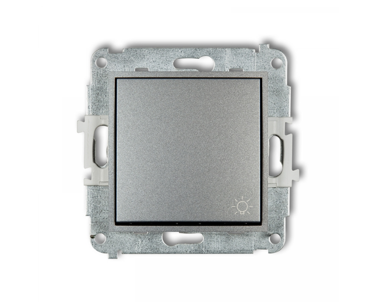 Przycisk zwierny światło, Srebrny Metalik Karlik Mini 7MWP-5