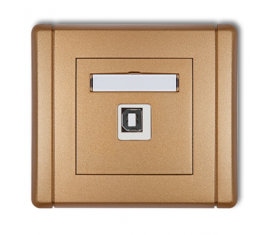 Gniazdo pojedyncze USB A-B 2.0, Złoty Metalik Karlik Flexi 8FGUSB-3