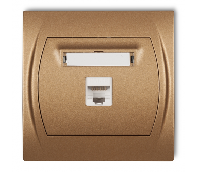 Gniazdo komputerowe pojedyncze 1xRJ45, kat. 5e, 8-stykowy, Złoty Metalik Karlik Logo 8LGK-1