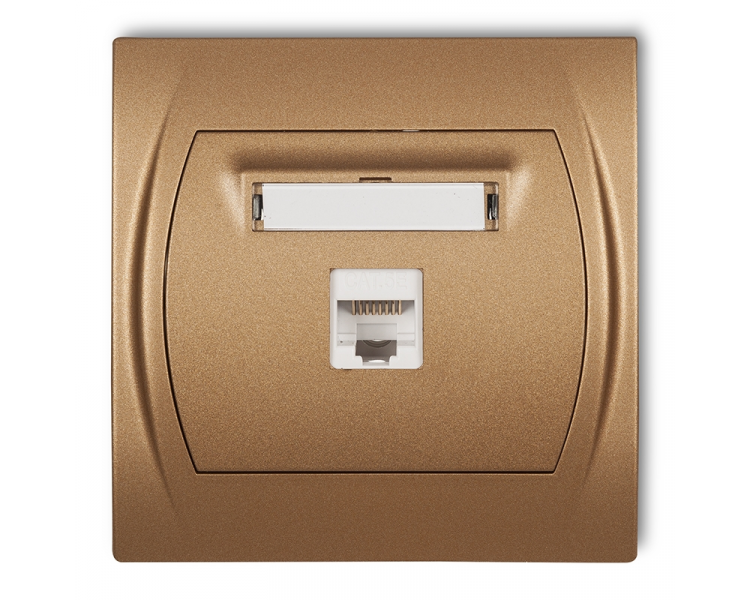 Gniazdo komputerowe pojedyncze 1xRJ45, kat. 5e, 8-stykowy, Złoty Metalik Karlik Logo 8LGK-1