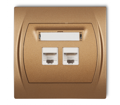 Gniazdo komputerowe podwójne 1xRJ45, kat. 5e, 8-stykowy, Złoty Metalik Karlik Logo 8LGK-2
