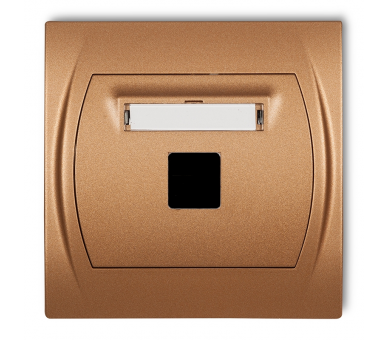 Gniazdo multimedialne pojedyncze bez modułu (standard Keystone), Złoty Metalik Karlik Logo 8LGM-1P