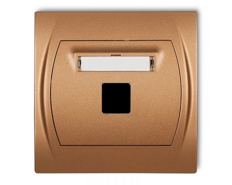Gniazdo multimedialne pojedyncze bez modułu (standard Keystone), Złoty Metalik Karlik Logo 8LGM-1P