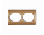 Ramka pozioma podwójna, Złoty Metalik Karlik Logo 8LRH-2
