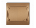 Łącznik pojedynczy ze schodowym (wspólne zasilanie), Złoty Metalik Karlik Logo 8LWP-10.1