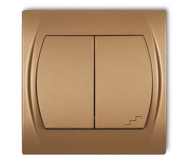Łącznik pojedynczy ze schodowym podświetlany (wspólne zasilanie), Złoty Metalik Karlik Logo 8LWP-10L.1